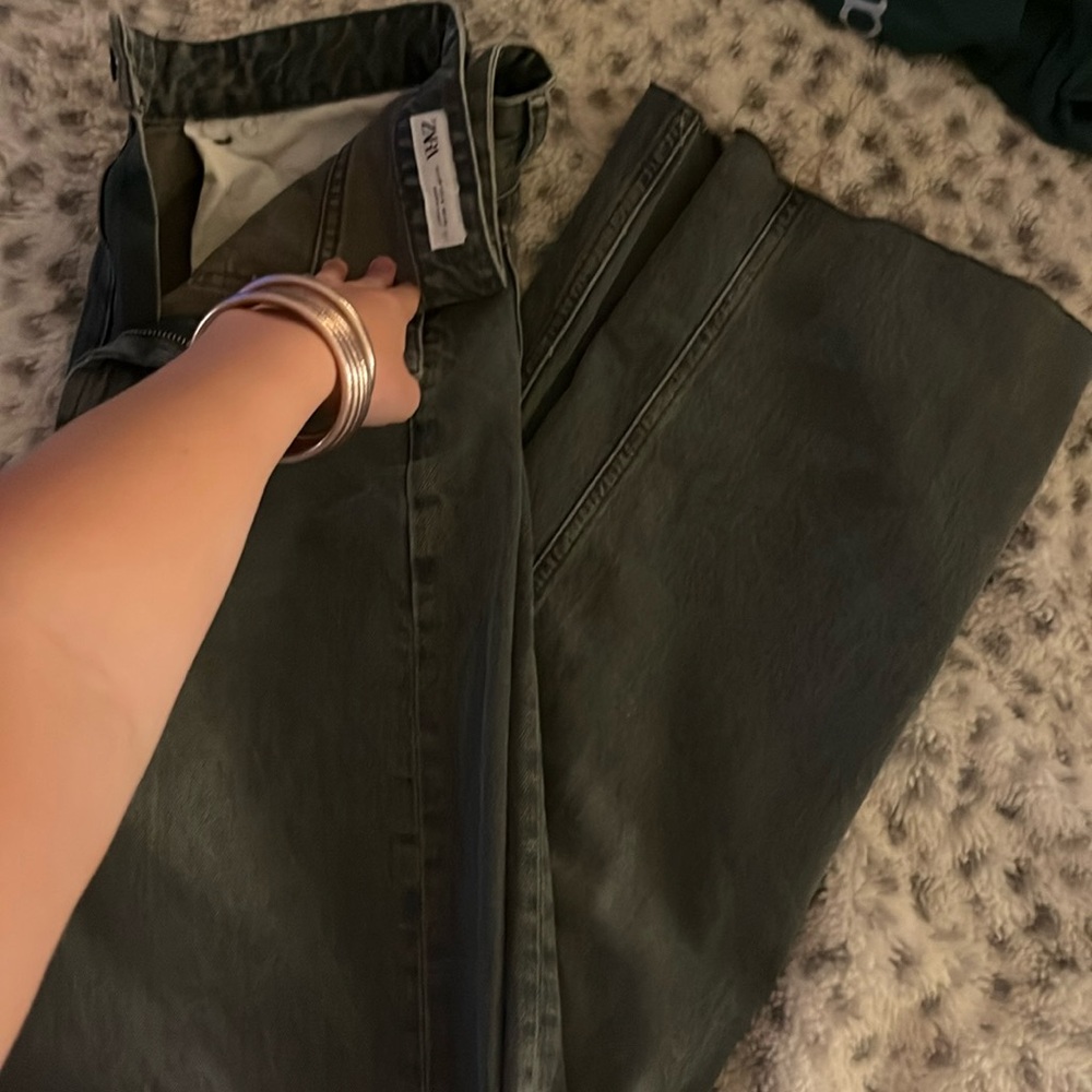 ZARA TRF HIGH RISE WIDE LEG JEANS